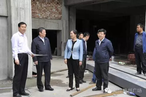 市長陳青，副市長王月成陪同省電力投資集團公司總經(jīng)理李輝一行深入階州廣場視察