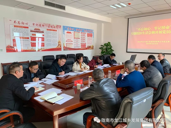 市龍江集團黨支部召開“不忘初心、牢記使命”專題組織生活會和民主評議黨員會議