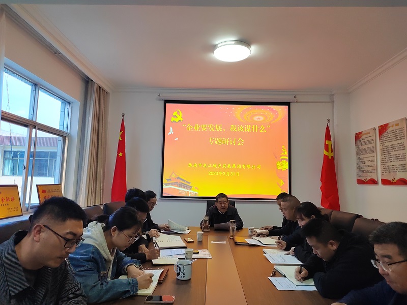 【“三抓三促”行動進(jìn)行時】市龍江城鄉(xiāng)集團(tuán)開展“隴南要發(fā)展，我該謀什么”——圍繞“加快集團(tuán)公司高質(zhì)量發(fā)展，我該謀什么”專題研討